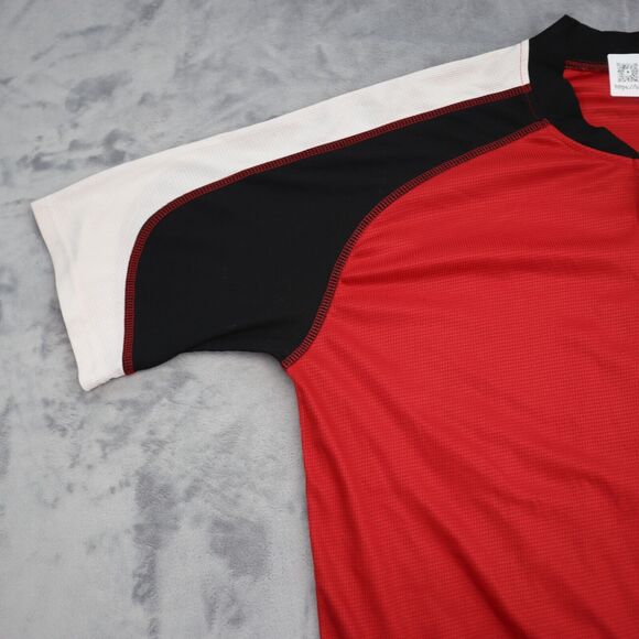 Canari Shirt Mens L Red Short Sleeve Full Zip Back Pockets Cycling Outwear - Picture 7 of 14